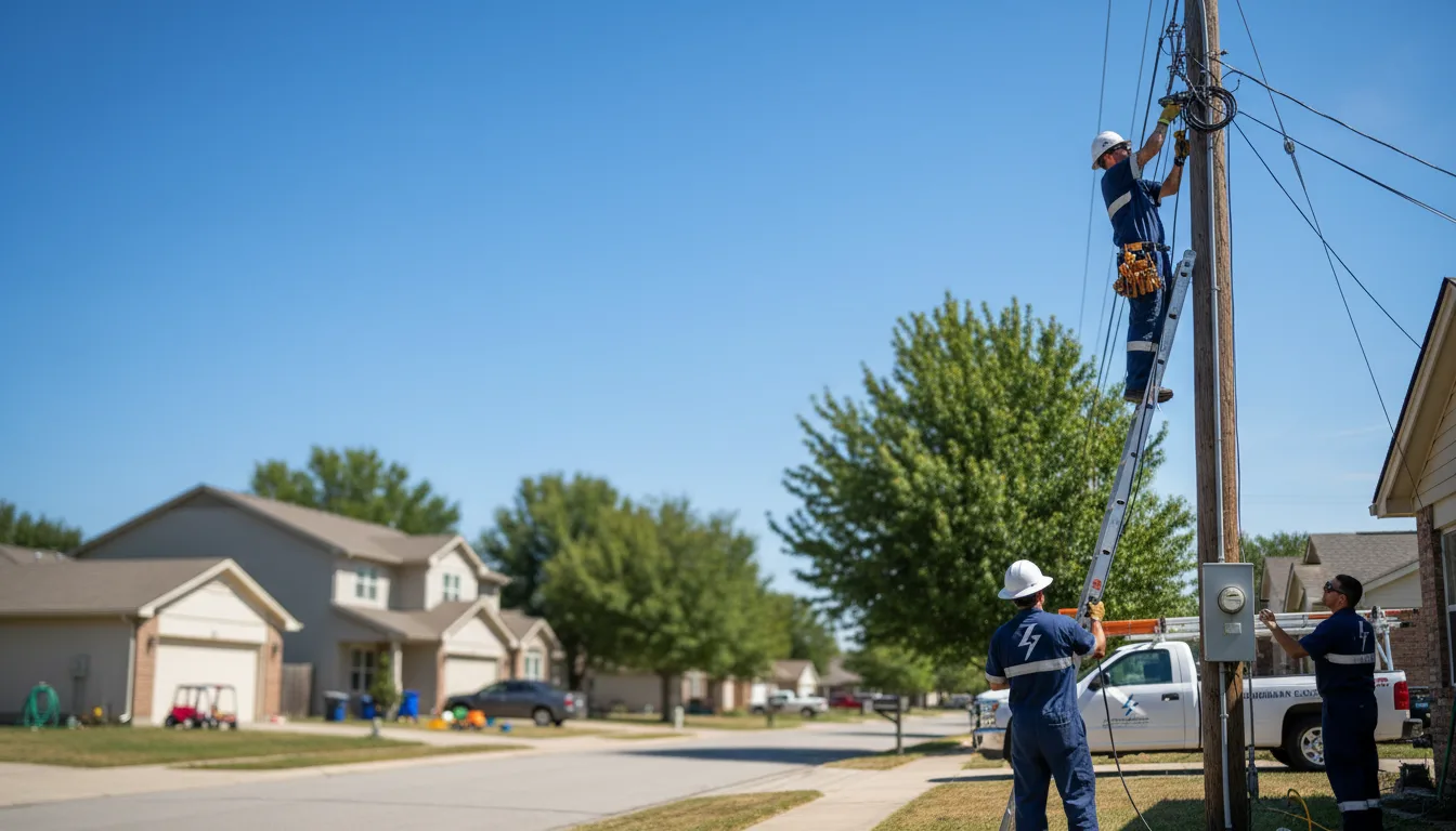 Residential electrician providing installation services in Van Buren, ME